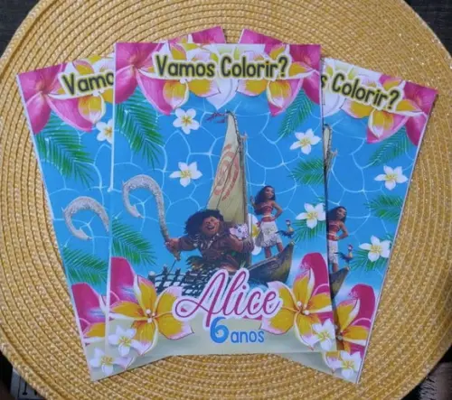 Livrinho de Colorir Lembrancinha Personalizada Moana