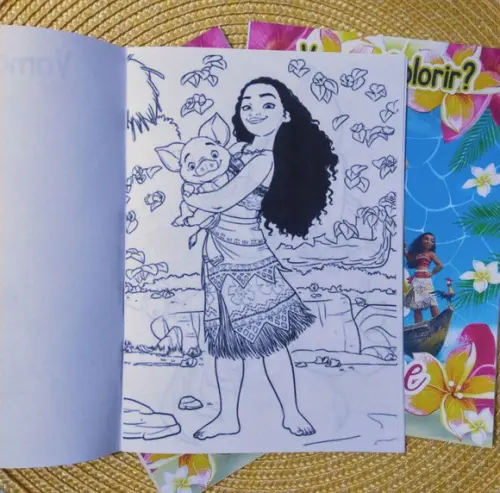 Livrinho de Colorir Lembrancinha Personalizada Moana