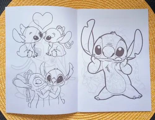 Livrinho de Colorir Tema Stitch e Angel Brinde Personalizado