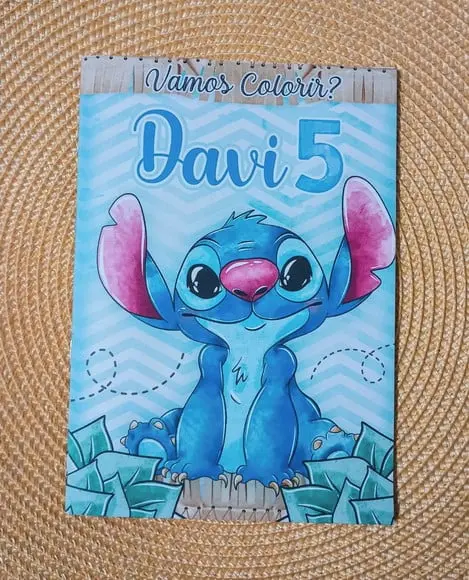 Livrinho de Colorir Tema Stitch Brinde Personalizado