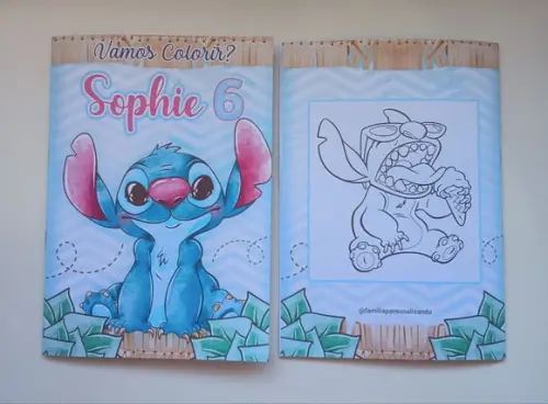 Livrinho de Colorir Tema Stitch Brinde Personalizado