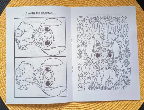 Livrinho de Colorir Tema Stitch e Angel Brinde Personalizado
