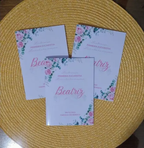 Livrinho de Orações Floral Rosa Lembrancinha Personalizada