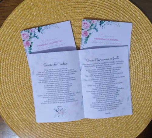 Livrinho de Orações Floral Rosa Lembrancinha Personalizada