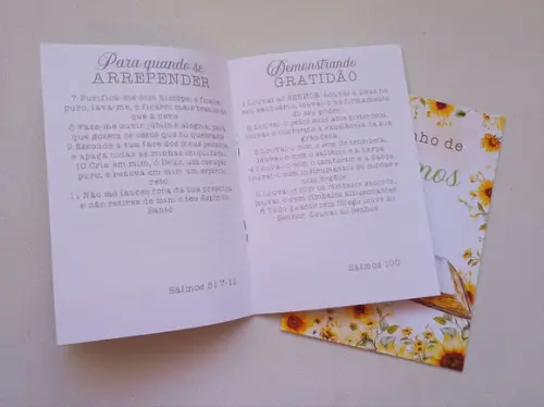 Livrinho de Orações dos Salmos Lembrança Personalizada