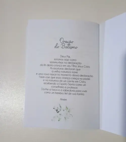 Livrinho de Orações Lembrança Personalizada Batismo
