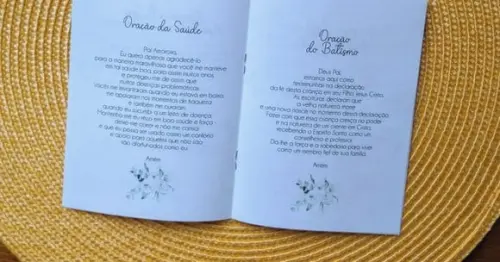Livrinho de Orações Lembrança Personalizada Batizados