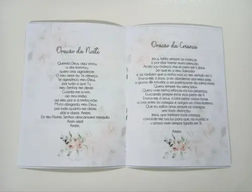 Livrinho de Orações Lembrança Personalizada para Batizados
