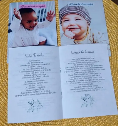 Livrinho de Orações Lembrancinha para Batizado com Foto