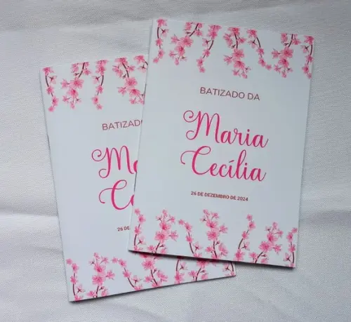 Livrinho de Orações Personalizado - Floral Rosa