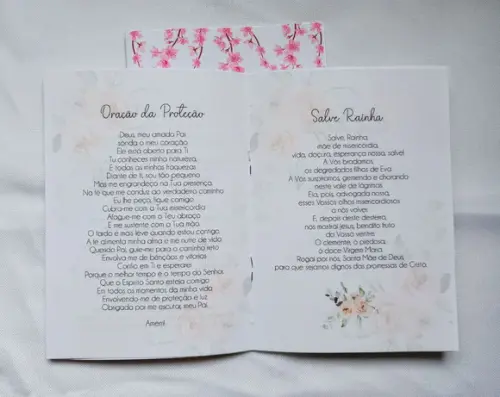 Livrinho de Orações Personalizado - Floral Rosa
