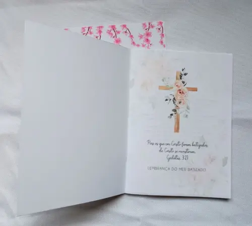 Livrinho de Orações Personalizado - Floral Rosa