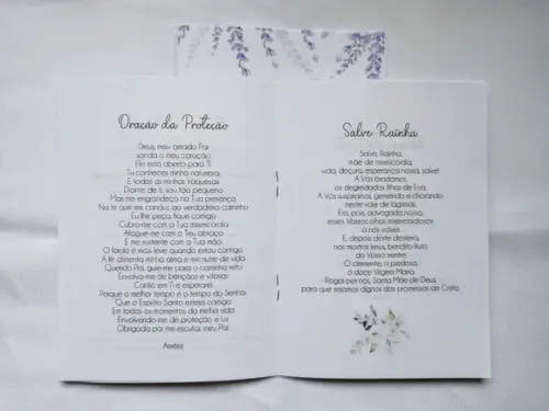 Livrinho de Orações Personalizado - Tema Lavanda Lilás