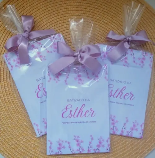 Livrinho de Orações Personalizado Floral Rosa Batizado