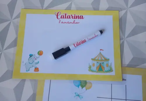 Lousa Personalizada - Lembrancinha Festa Infantil Tema Circo