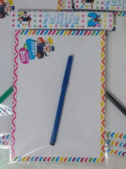 Lousa Personalizada Plastificada com Canetinha 15x10