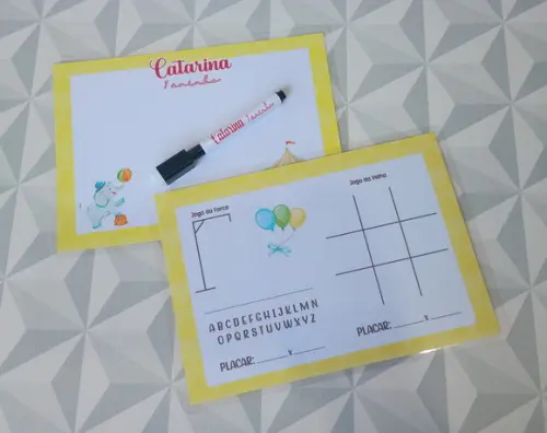Lousa Personalizada - Lembrancinha Festa Infantil Tema Circo