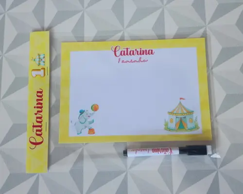 Lousa Personalizada - Lembrancinha Festa Infantil Tema Circo