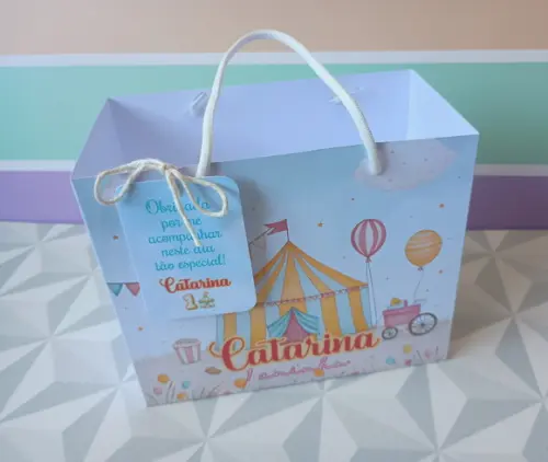 Sacolinha Personalizada com Tag Lembrancinha Festa Infantil