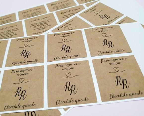 Adesivo em Papel Kraft 4,5 x 4,5 cm
