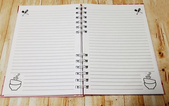 Caderno de Receitas Dias das Mães - Tamanho A5 c/ 100 Folhas