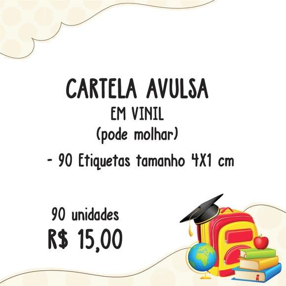 Cartela Adesiva 4x1 - Adesivo Escolar em Vinil
