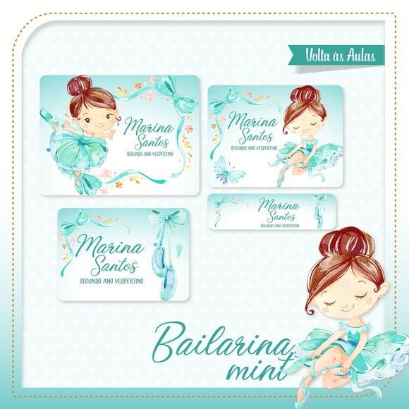 Etiqueta Escolar Bailarina Mint