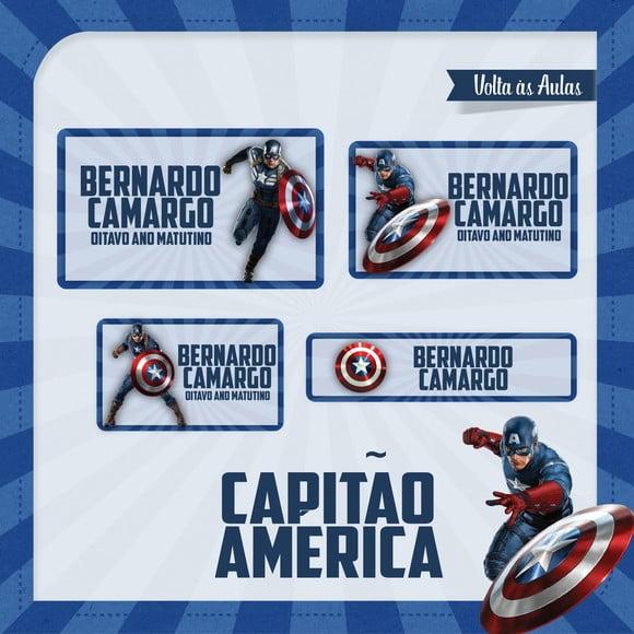 Etiqueta Escolar Capitão América