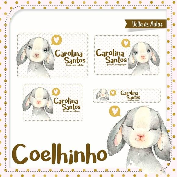 Etiqueta Escolar Coelhinho