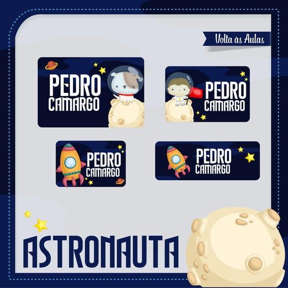 Etiqueta Escolar em Vinil Astronauta