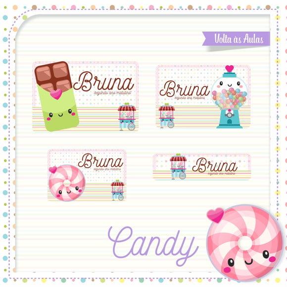 Etiqueta Escolar em Vinil Candy