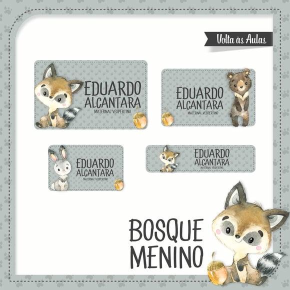 Etiqueta Escolar em Vinil Bosque Menino