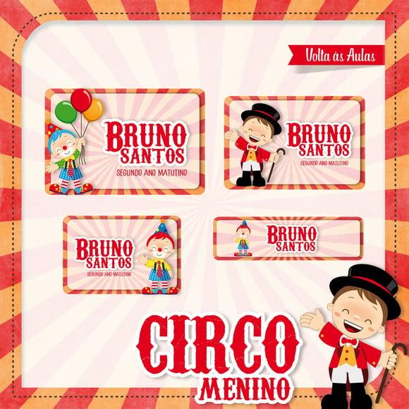 Etiqueta Escolar em Vinil Circo Menino