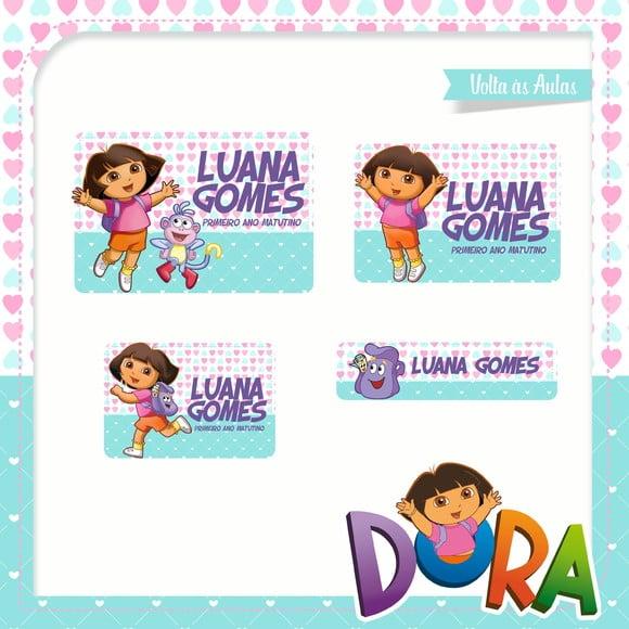 Etiqueta Escolar em Vinil Dora Aventureira