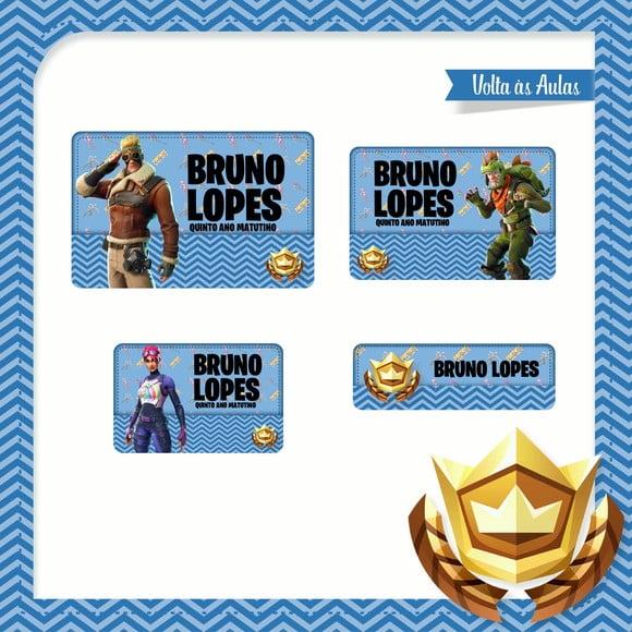 Etiqueta Escolar em Vinil Fortnite