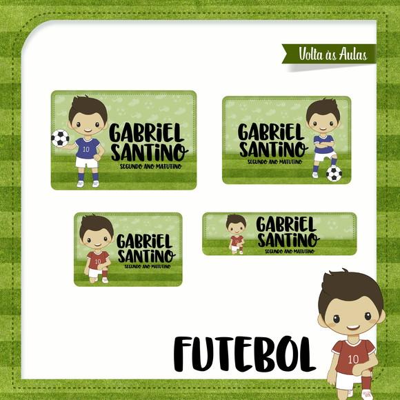 Etiqueta Escolar em Vinil Futebol