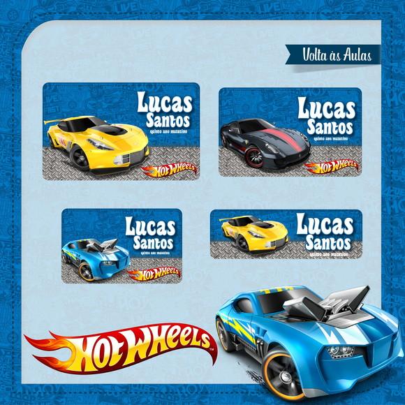 Etiqueta Escolar em Vinil Hot Wheels