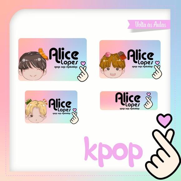 Etiqueta Escolar em Vinil K-pop