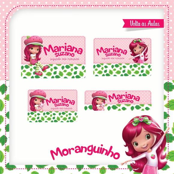Etiqueta Escolar em Vinil Moranguinho