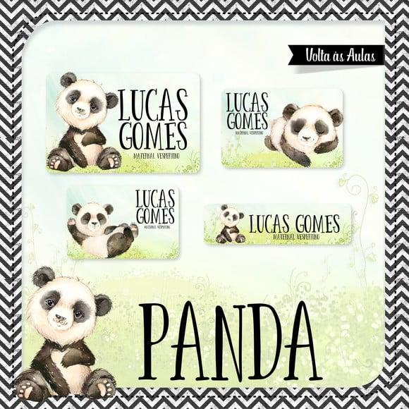 Etiqueta Escolar em Vinil Panda