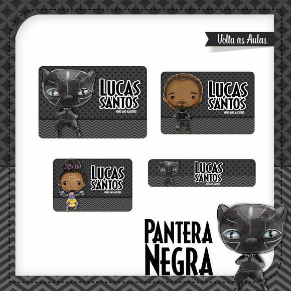 Etiqueta Escolar em Vinil Pantera Negra