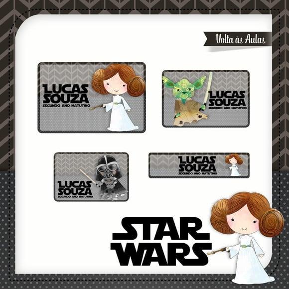 Etiqueta Escolar em Vinil Star Wars