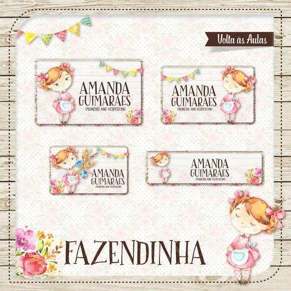 Etiqueta Escolar Fazendinha Menina