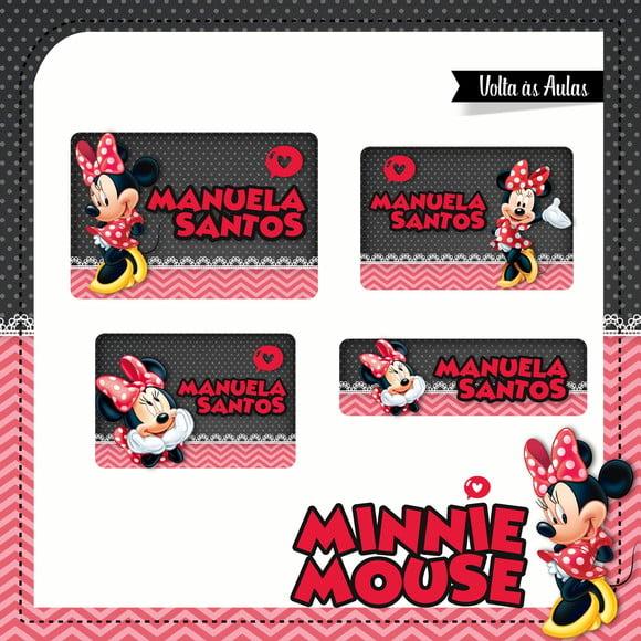 ETIQUETA ESCOLAR MINNIE VERMELHA