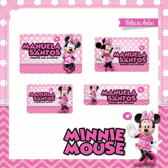 Etiqueta Escolar Minnie Rosa