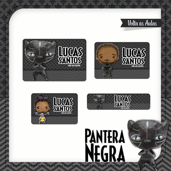Etiqueta Escolar Pantera Negra