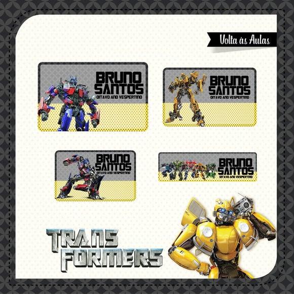 Etiqueta Escolar Transformers