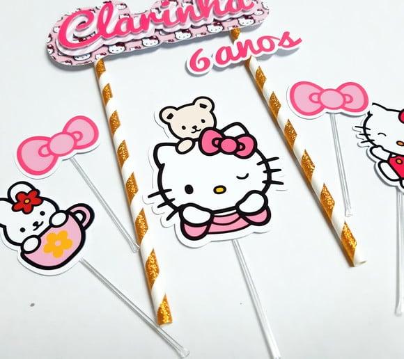 Topo de Bolo Hello Kitty