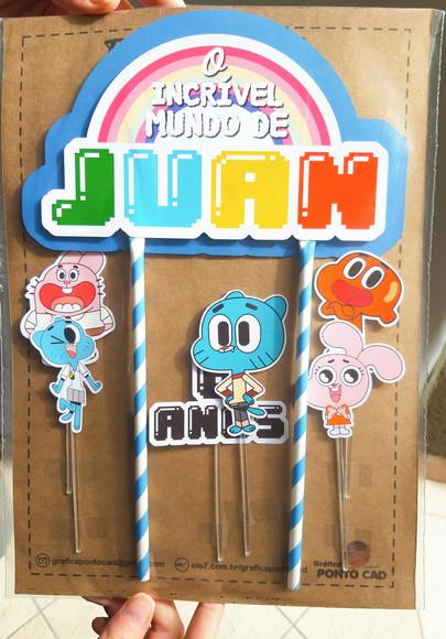 Topo de Bolo o Incrível Mundo de Gumball