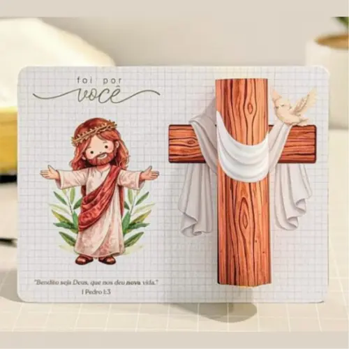 Card com Chocolate Batom Pascoa Cristã